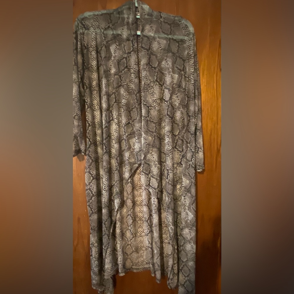 Snakeskin sheer cardigan
